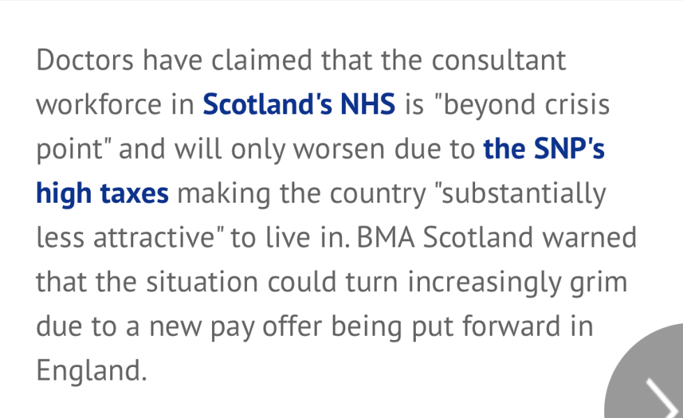 To want to move to England because of Scottish tax.
