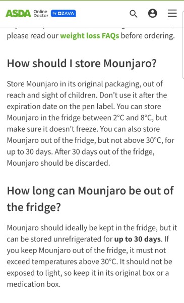 Mounjaro can be stored past 30 days if always refrigerated??