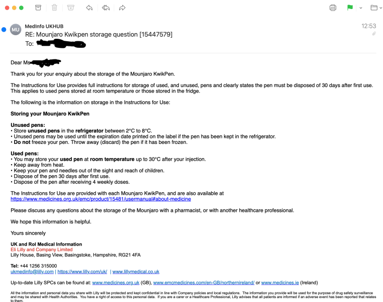 Mounjaro can be stored past 30 days if always refrigerated??