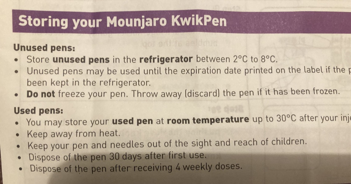 Mounjaro can be stored past 30 days if always refrigerated??
