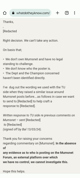 Freedom of Information requests about SEEN and Mumsnet