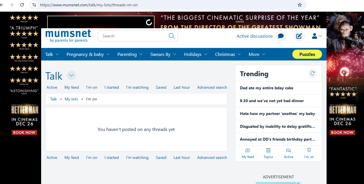 Huge ad behind the site content