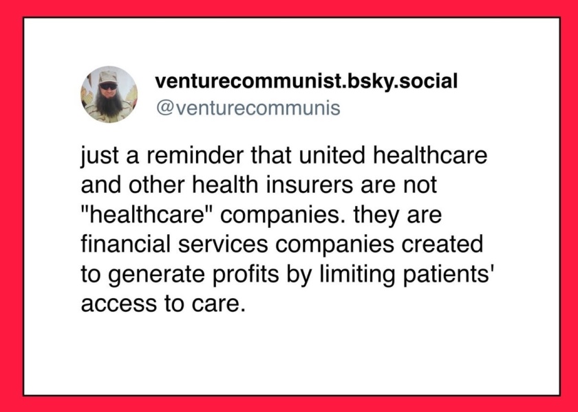 AIBU to say I'm surprised a healthcare CEO hasn't been assassinated sooner?