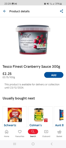 Tesco finest Cranberry sauce