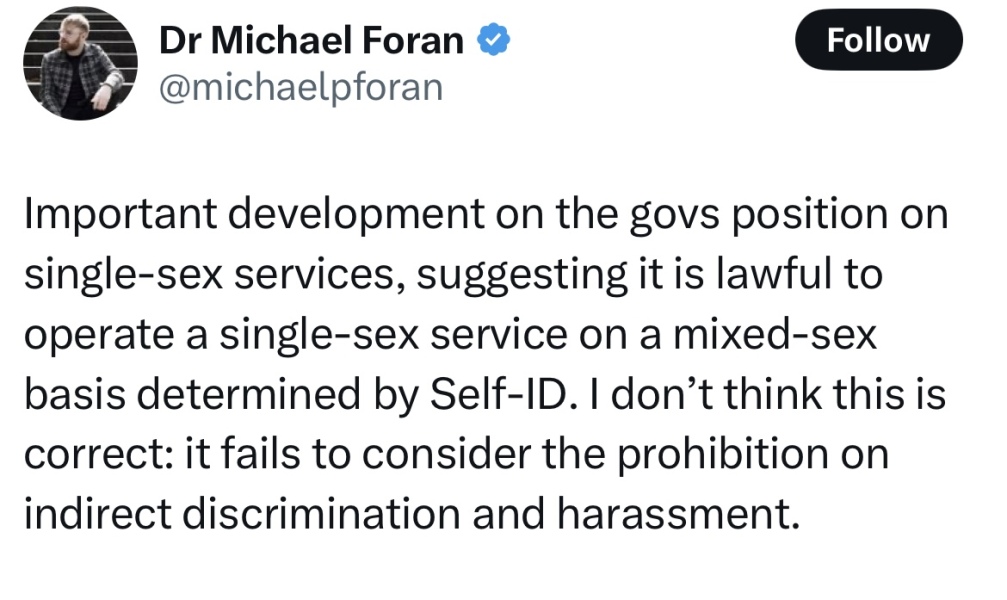 Single Sex Spaces and the Labour Party