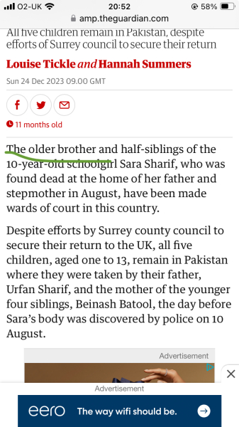 Sara Sharif case - update - horrifying
