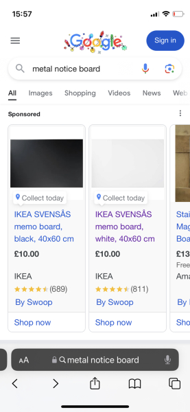 Where to put fridge magnets with no fridge door?