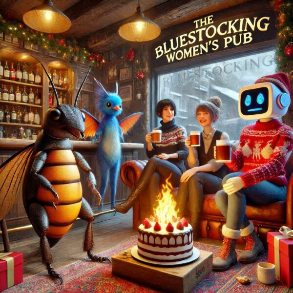 The Bluestocking - the one with the Christmas stocking