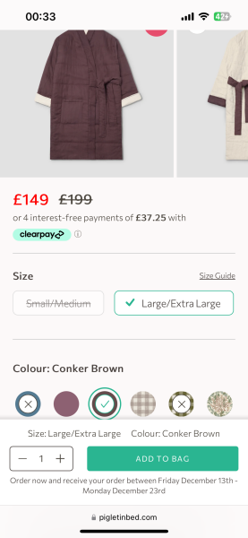 Stylish Quilted Housecoat