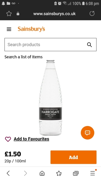 Bottled water for formula