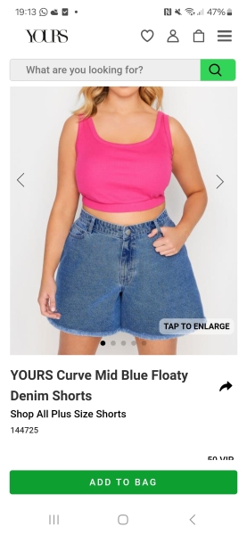 Denim shorts for size 16