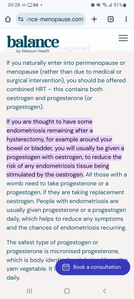 menopause / HRT and endometriosis. What combo?