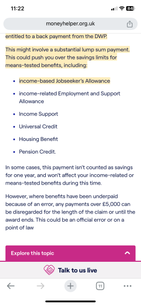 On benefits, due a sudden lump sum of 40K, what do I do?