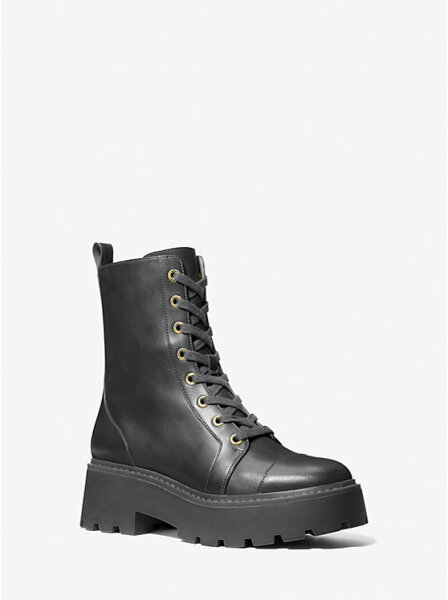 Combat style lace-up boots with a chunky platform heel of at least 2.5" (or 6cm)