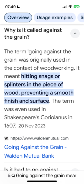 Against the grain