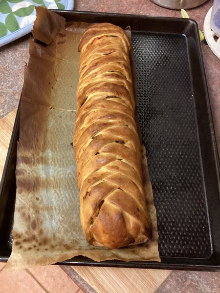 Boxing Day buffet sausage plait - no sausages!