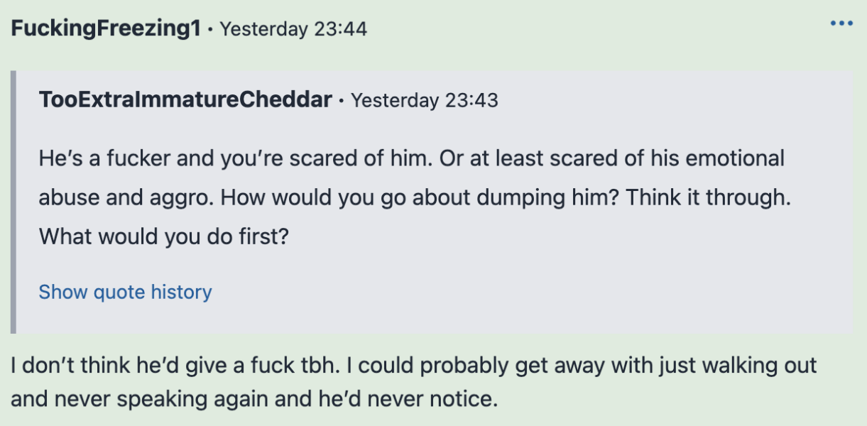 He’s fucking locked me out.