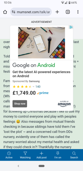 Huge adverts making site unusable