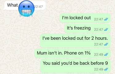 He’s fucking locked me out.