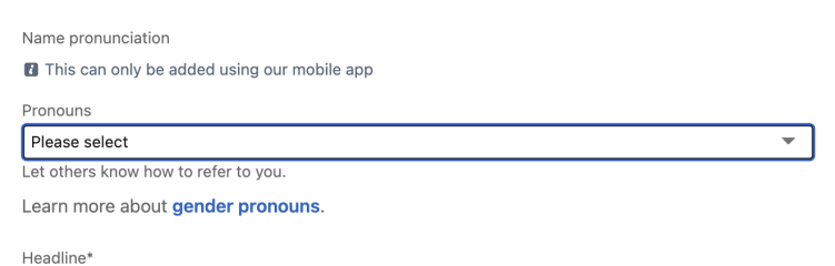 LinkedIn pronoun display has gone