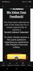 BEWARE POSTCODE LOTTERY Advent Calendar Scam