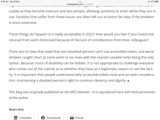 To be annoyed at being told to be considerate of disabled people