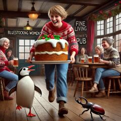 The Bluestocking - the one with the Christmas stocking