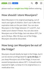 Mounjaro can be stored past 30 days if always refrigerated??
