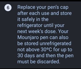 Mounjaro can be stored past 30 days if always refrigerated??