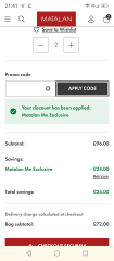 Can anyone check if this Matalan code is working please?