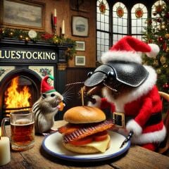 The Bluestocking - the one with the Christmas stocking