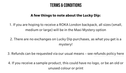 Roka lucky dip.