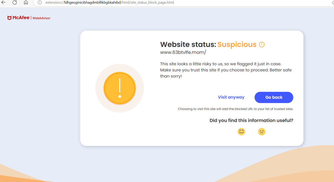 Virus scam appearing only  when on Mumsnet
