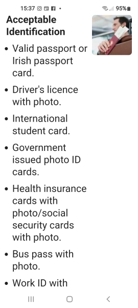 ID for flights to UK