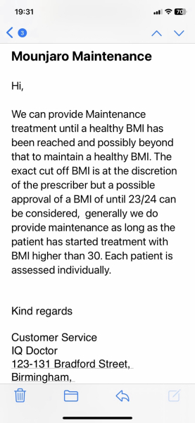 Maintenance Policy Email Cloud Pharmacy And Others. (A list of Mounjaro maintenance providers)