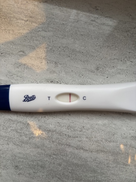 Negative on day of missed period