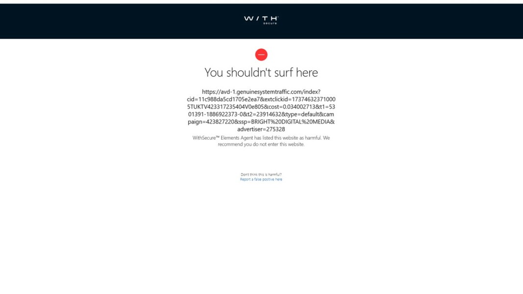 Virus scam appearing only  when on Mumsnet