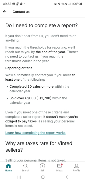 Vinted - have you informed HMRC about sales, or earnings. Im under the threshold but been told to report 🤷‍♀️