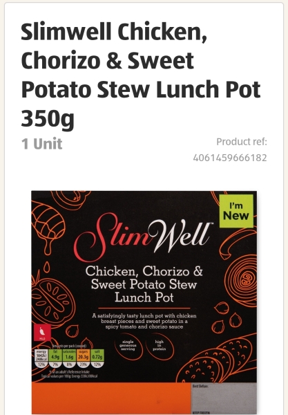 Aldi  Slimwell chicken, chorizo and sweet potato recipe