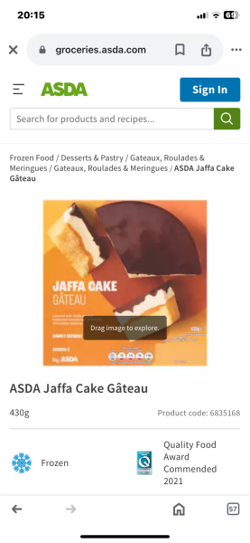 Morrisons have withdrawn the frozen Jaffa cake pudding thing.
