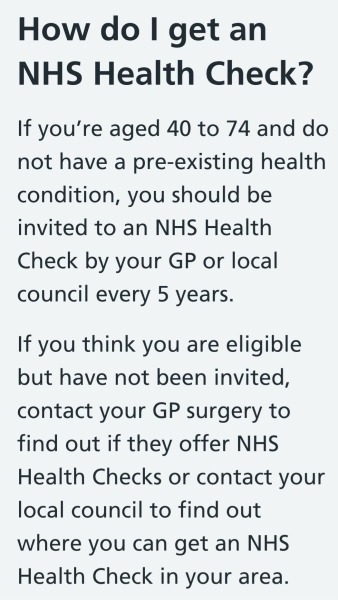NHS Health checks age 40