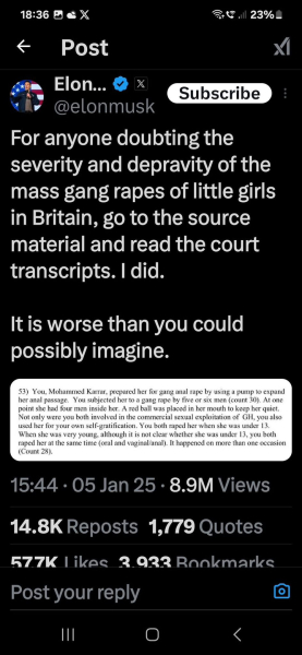 To want Elon Musk to stay the fuck out of U.K. politics?