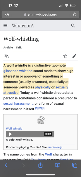 To think that wolf whistling wasn't such a bad thing?