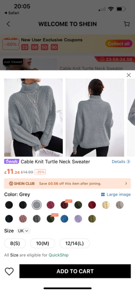 Can someone find me a jumper like this - short grey roll neck, loose, square boxy