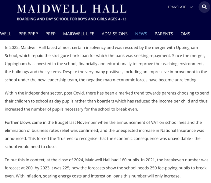 Whitehall “braced for private schools collapse” 2