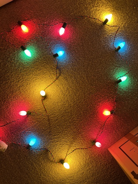 Outdoor Christmas Lights with red, yellow, green, blue and PINK!
