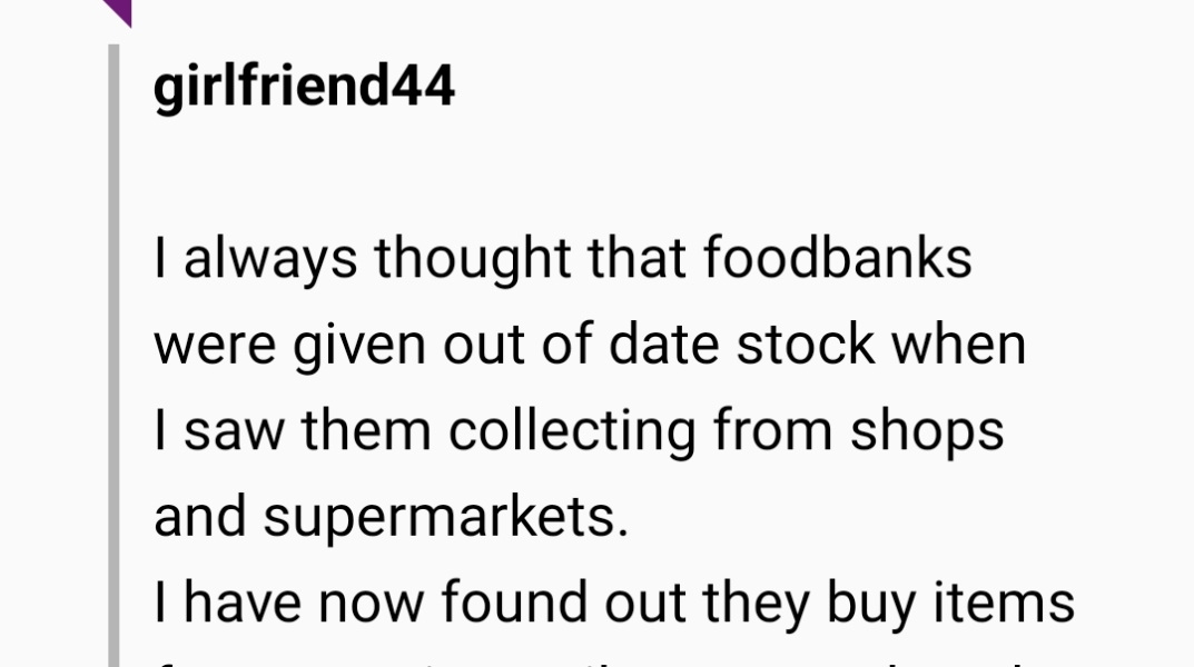 Foodbank buying items  from shops?