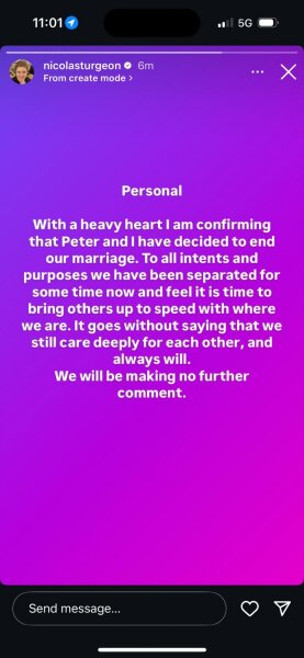 Nicola Sturgeon and Peter Murrell Split