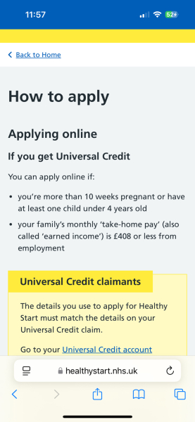 Who qualifies for a healthy start card?