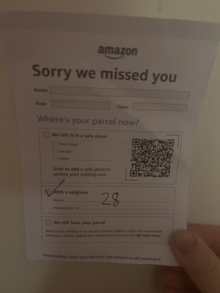Felt intimidated by person delivering my post